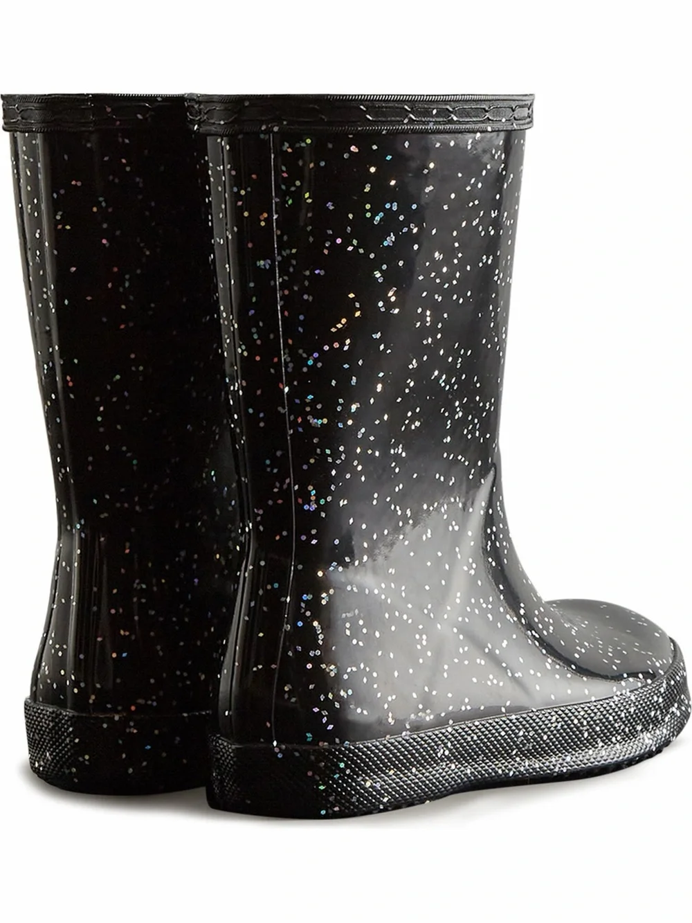 Hunter Kids' Black Glitter Boots